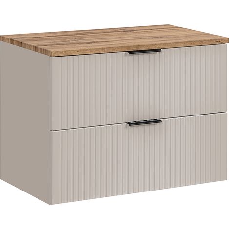 Waschtischunterschrank 80cm, in kaschmir und Eiche, ADELAIDE-56-CASHMERE (1/5)