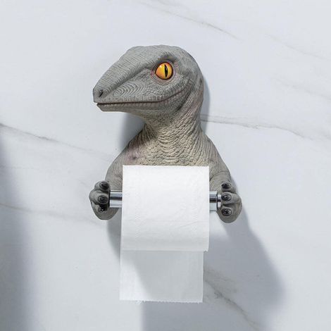 Il simpatico porta carta igienica a forma di dinosauro da parete mantiene il bagno organizzato ed è un accessorio perfetto per il bagno (1) (1/5)