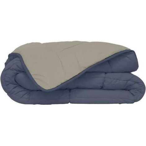 Couette Microfibre 400g/m2 CALGARY Petrole + Mastic 140x200cm (1/3)