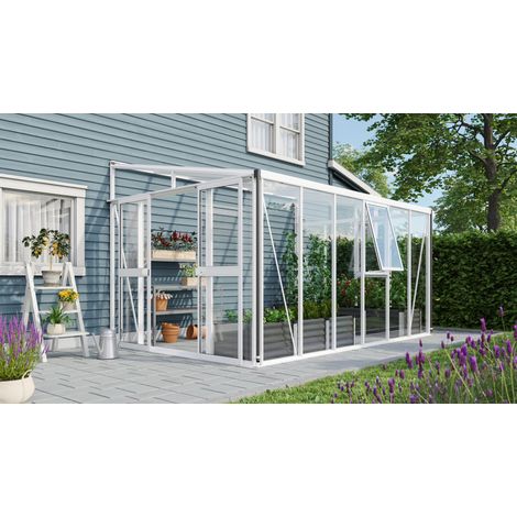 Vitavia Anlehn-Gewächshaus "Athena 10200", weiß, 10,2 m², 3 mm ESG, 10 mm HKP (1/5)