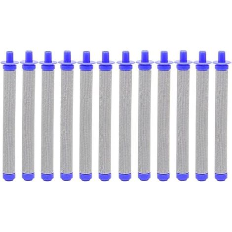 Lot de 12 filtres pour pistolet pulvérisateur sans air 288749 de rechange pour Graco SG2/SG3/SG10/SG20/SG Pro, 60 mailles bleues en acier inoxydable (1/5)