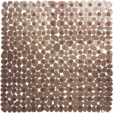 Tapis de Douche Antiderapant,54x54cm(Marron) Tapis de Douche Carrés,Tapis de Baignoire Antidérapant et Anti-moisissure,Tapis de Bain Antiderapant Enfant,Lavable en Machine avec Ventouse Tapis