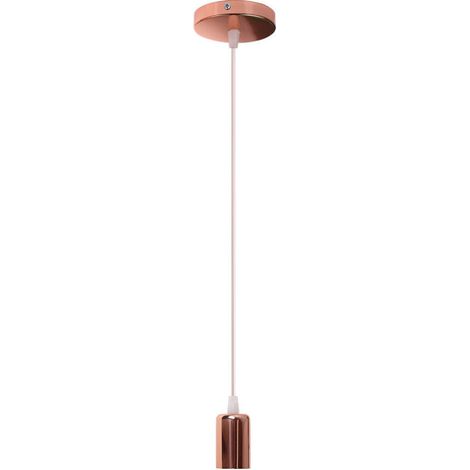 Douille de lampe E27, Suspension luminaire plafond Lampe Accessoires Pendentif Lampe Titulaire Support de lampe plafonnier Antique Edison Suspension -Or rose (1/4)