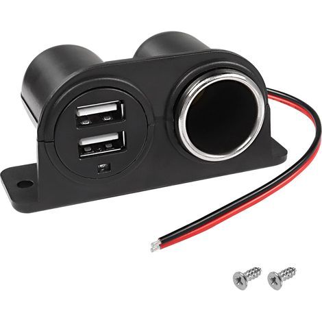 1 Prise Allume Cigare, Double Port USB, 3.1A, Adaptateur 12/24V, Pour Voiture, Camion, Moto (1/5)