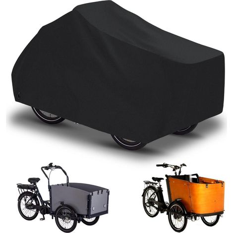 Lastenrad Abdeckung wasserdicht 600D Oxford, 225x105x110cm, schwarz (1/5)