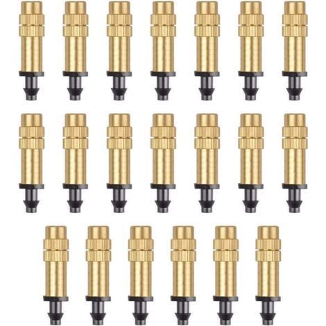 20 ugelli nebulizzatori regolabili, irrigatori a goccia in ottone, ugelli atomizzatori in ottone per irrigazione di serre, giardini e prati. (1/4)
