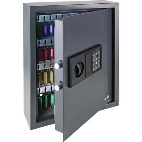HMF 2071-11 Schlüsseltresor 71 Haken, 46 x 36 x 12 cm, Anthrazit (1/5)