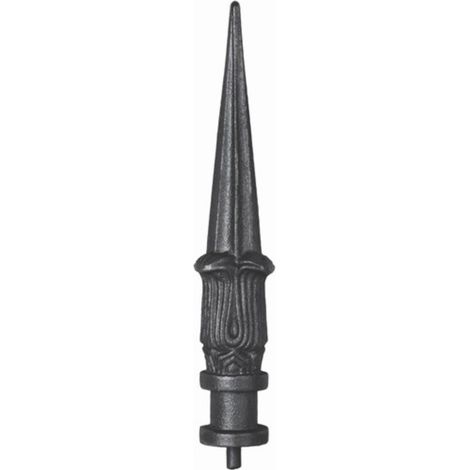 Pointe de lance conique médiévale - Hauteur 245mm largeur 54mm base ronde pleine avec tige Ø36mm - Fonte - À souder - DECO FER FORGE