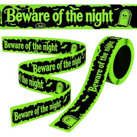 Sollbry 2 pcs Ruban De Danger Décoration Halloween Décoration Effrayante Avertissement,Ruban De Prudence Horreur Saisonnier Intérieur Extérieur Maison Hantée (1/5)
