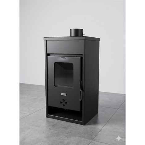 Stufa a legna Prity KOP D da 8,7 kW colore nero in acciaio (1/5)