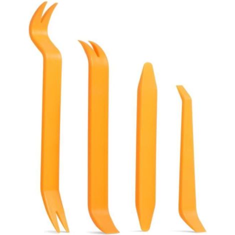 Outil Demontage Garniture Voiture, Lot de 4 Outils Plastique Dur pour Voiture Radio Audio Garniture Intérieure Dash Tableau de Bord