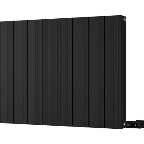 Thetford - Black Horizontal Electric Radiator Double Panel H600mm x W748mm Grooved 600w Thermostatic WIFI