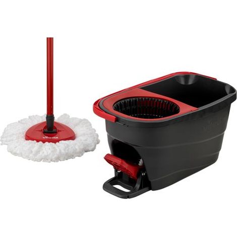 Vileda 159864 Wischmopp und Eimer mit Schleuder Grau Rot