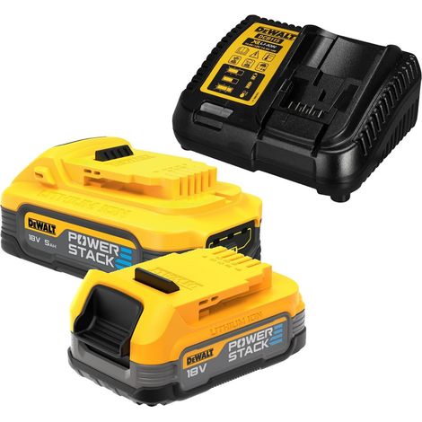 DeWalt DCBP518 18v 5.0ah Powerstack + DCBP034 Compact Twin Pack+ Battery Charger (1/5)