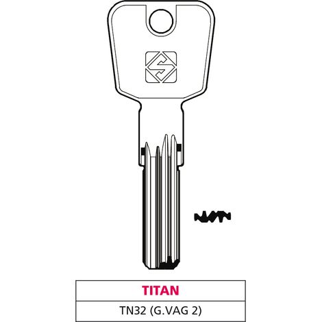 Silca CHIAVE PUNZONATA OTTONE TN32 (G. VAG 2) TITAN 5.00 pz