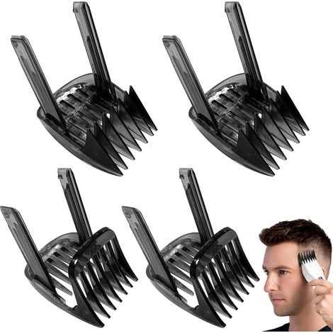 Lot de 4 sabots de tondeuse à cheveux et sabot - Compatible avec HC9450 HC9490 HC7460 HC9452 (1-7 mm + 7-24 mm) (1/5)