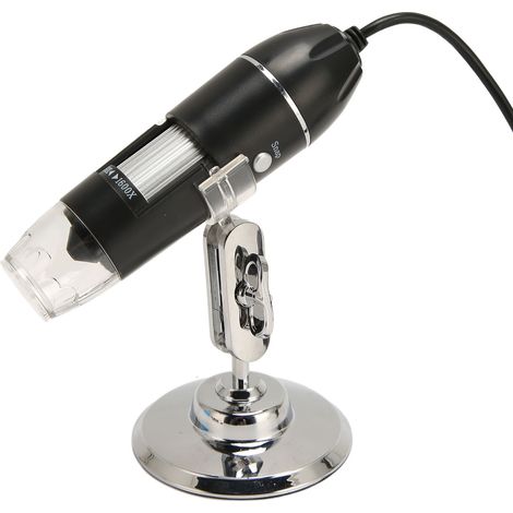 Microscope numérique USB, grossissement 1600x, 8 LED, portable, HD, compatible Windows, OS X et Android