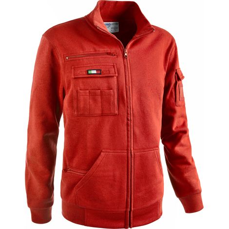 FELPA FULL ZIP RAIL ROSSO