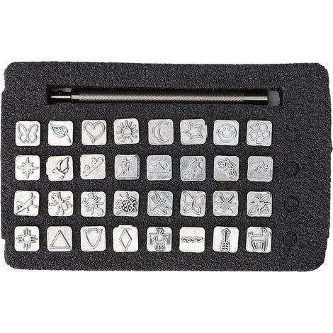 Tampons pour travaux manuels en cuir, lot de 32 emporte-pièces pour le bricolage (emporte-pièces à motifs animaux) (1/5)