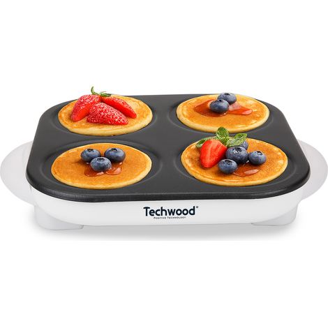 Crêpière Mini Pancakes 8 Empreintes 1500W Revêtement Antiadhésif Thermostat Automatique Marron (1/2)