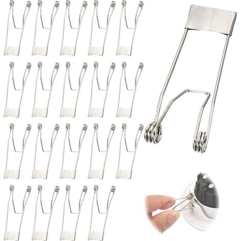 Lot de 20 pinces à ressort pour plafonnier 60 x 20 mm Diode lumineuse encastrable Ressort de maintien Clips à ressort pour spots 1 virgule 2 mm (1/4)