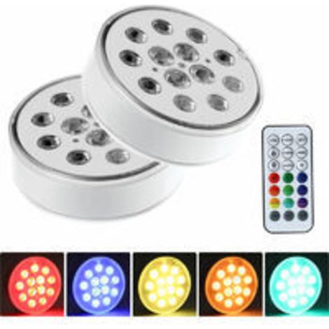 LED-Poolleuchten, 2 Stück, IP68, wasserdicht, 16 RGB-Farben, mit RF-Fernbedienung und Poollicht zur Wandmontage für Aquarien/Badewanne/Vase/Pool/Teiche, STOL