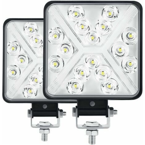 Pair 4” Phare de Travail LED Tracteur 300W 12000LM 6000K Phare LED 4x4 IP67 Feux Additionnels LED Moto Carré 8D Lentille Extrêmement Haute Luminosité pour Tracteur SUV Camion Garage Jardin,de dyk. (1/5)