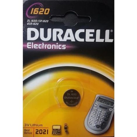 Pile bouton Duracell CR1620 3 volts compacte ronde