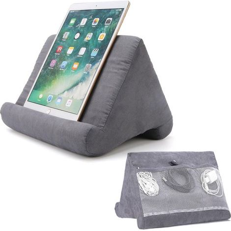 Coussin support réglable pour tablette et téléphone, adapté à la lecture, au visionnage et à une utilisation confortable sur bureau ou canapé (1/5)