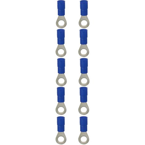 10x cosse pré-isolée mâle ronde à œillet 5mm bleu section de fil électrique 1mm² à 2,5mm² câble connecteur tracteur tondeuse voiture moto