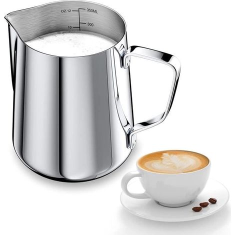 (Edelstahl) Milchkännchen 350 ml – Edelstahl 304 – fleckenbeständig – hitzebeständig (1/4)