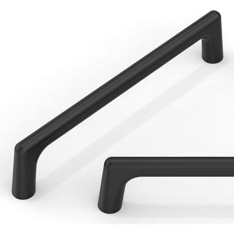 Confezione da 10 maniglie per mobili da cucina nere opache da 5 pollici (128 mm), maniglie per mobili da cucina, ferramenta per cassetti (1/5)