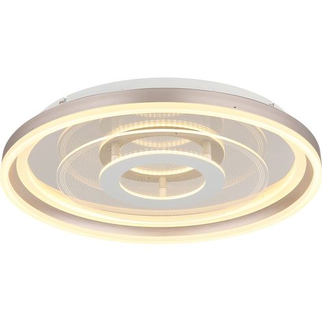 Plafonnier LED couleur argent, effet 3D, lampe de chambre à coucher, D 50 cm (1/5)