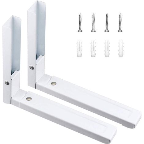 2 Pièces Acier Inoxydable Support Mural Micro Ondes,Support Micro Ondes Pliable,Il Peut Être Utilisé Dans Les Fours À Micro Ondes Et Les Fours (1/5)