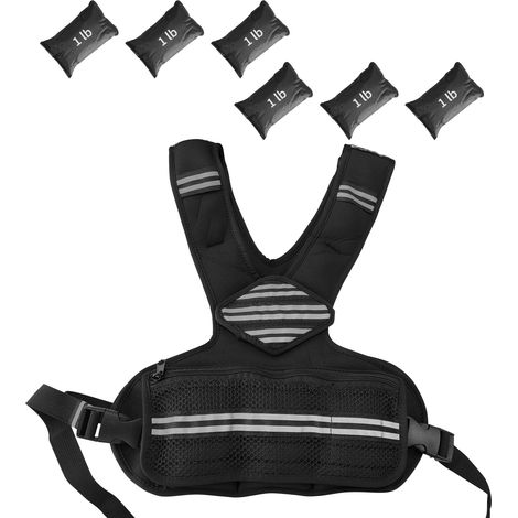 Gilet lesté ajustable pour homme et femme – Parfait pour running, marche, entréeînement cardio – Bandes réfléchissantes, poches zippées, tissu néoprène respirant – Modèle homme, tissu plongée monocouc (1/5)