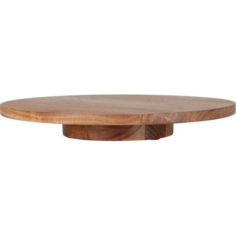 Akazienholz Drehteller natur - 37 cm - Massive Holz Servierplatte drehbar - Deko Holzteller Servierbrett Gewürzrondell Kuchenplatte