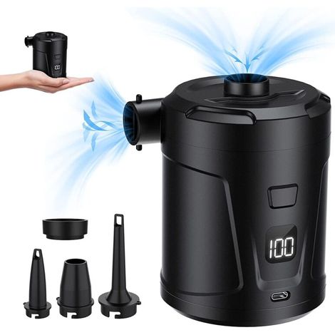 Pompe à air électrique, Batterie Rechargeable 5200 mAh,gonfleur Electrique avec 4 Buses d'air, Gonfleur Rapide (1/5)