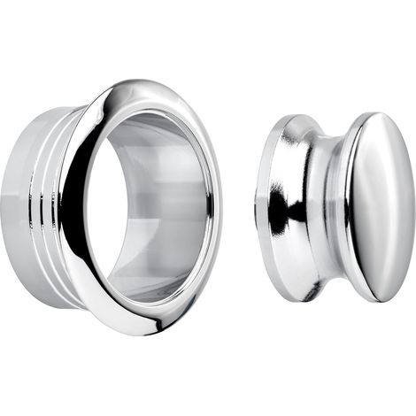 Aufschraubschloss Möbelschloss Türschschloss Caravan-Schloss Knopfset Midi 19 mm Chrom poliert (1/4)