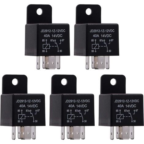 5 Pièces Relais 12V 40A 5 Broches Spdt, Modèle No.: JD2912-1Z-12VDC 40A 14VDC, Contacteur Relais commutateur Power, Auto Commutateurs, Relais Voiture (1/5)