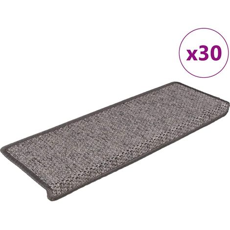vidaXL Tappeti Adesivi per Scale Sisal 30pz 65x21x4cm Grigio e Beige (1/5)