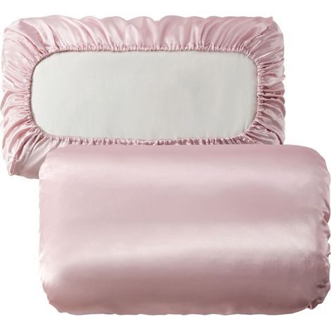Set di 6 federe, federe da viaggio in tessuto setoso con elastico, adatte a capelli e pelle, morbide e portatili, compatibili con vari cuscini, 4670 cm, rosa.