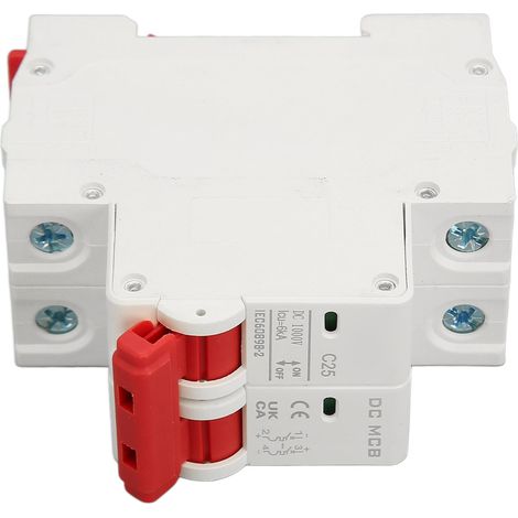 Disjoncteur miniature CC, pouvoir de coupure de 6000 A, bipolaire, pour système photovoltaïque solaire, 1000 V CC (1/5)
