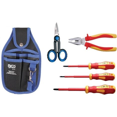 BGS 35850 set assortimento 6 pezzi utensili elettricista porta utensili cintura
