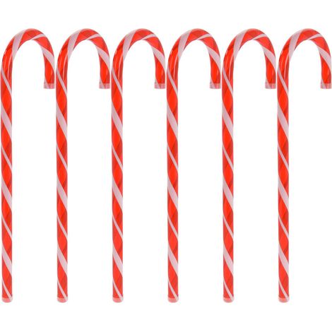 OFFERTA 6 BASTONCINI DI ZUCCHERO 62CM ADOBBI DI NATALE