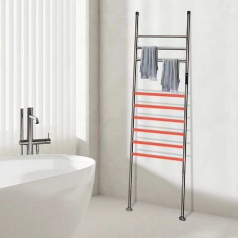 Scala asciugamani autonoma intelligente WiFi con timer 1-24H, 45-70°C riscaldatore bagno scaldasalviette riscalda asciugamani elettrico portasciugamani in piedi asciugasciugamani (1/5)