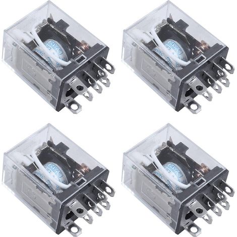 Relais électromagnétique JQX-13F LY2 AC 24V à bobine, 8 broches, DPDT, LED rouge (lot de 4). (1/5)