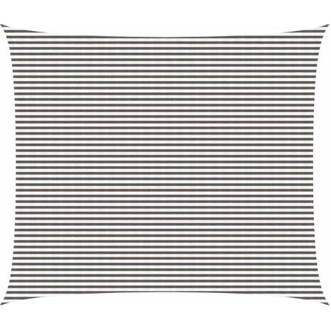 Voile d'ombrage gris clair et blanc, 6 x 7 mètres, en PEHD