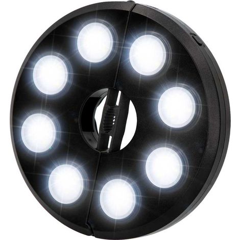Aktive LED-Lampe schwarz für Sonnenschirm außen 200 Lumen
