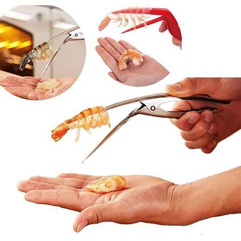 Outil 2 en 1 pour nettoyer les crevettes et éplucher les fruits de mer, idéal pour la cuisine, les restaurants et les barbecues. Compatible lave-vaisselle. (1/5)