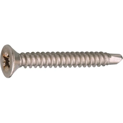 Vis tôle - Viswood - Autoperceuse - Tête fraisée - PZ - Inox A2 - 4,8 x 38 mm - Boîte de 100 (1/2)